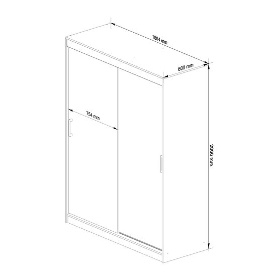 150 cm-es TOLÓSZEKRÉNY CLP FEHÉR