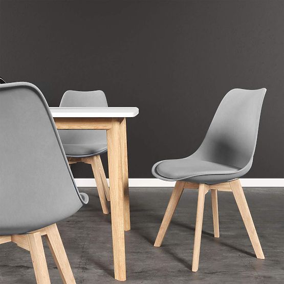 4 darabos szék szett nappaliba és étkezőbe párnával Szürke ModernHome