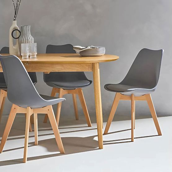 4 darabos szék szett nappaliba és étkezőbe párnával Szürke ModernHome
