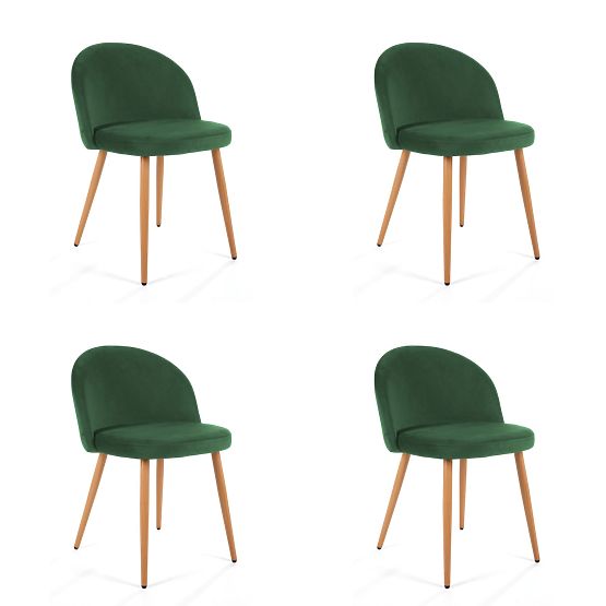 4 x Velúr kárpitozott szék SJ.075 Palackzöld