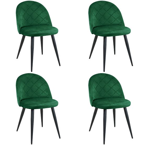 4x Bársony kárpitozott szék SJ.077 Palackzöld