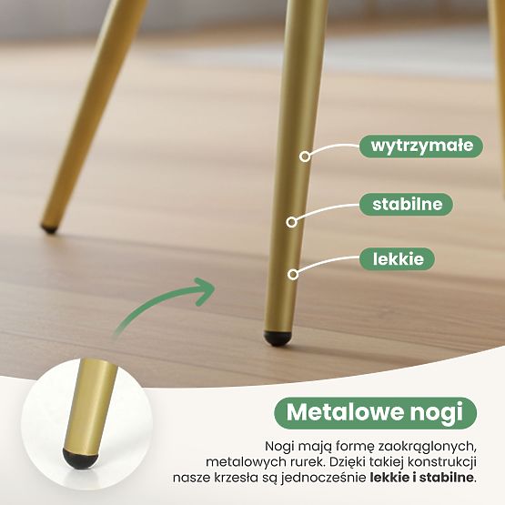 4x Kárpitozott szék négyzetes steppeléssel Szürke LUXANO Arany lábak