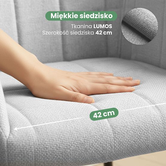 6x Kárpitozott szék négyzetes steppeléssel Világosszürke LUXANO Fekete lábak Lumos szövet