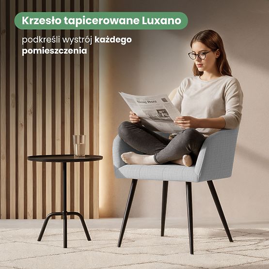 6x Kárpitozott szék négyzetes steppeléssel Világosszürke LUXANO Fekete lábak Lumos szövet