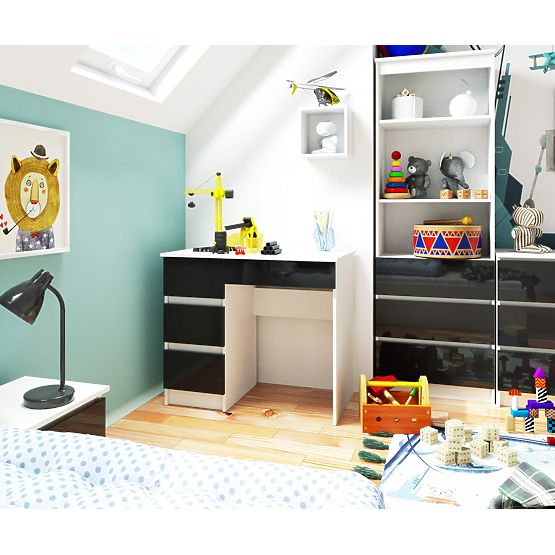 A-7 CLP FEKETE FÉNYES BALOS ÍRÓASZTAL