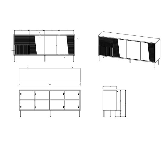 ABI komód fekete matt/fekete matt