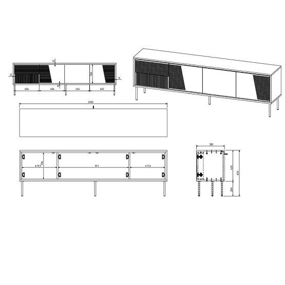 ABI TV szekrény kasmír matt/kasmír matt