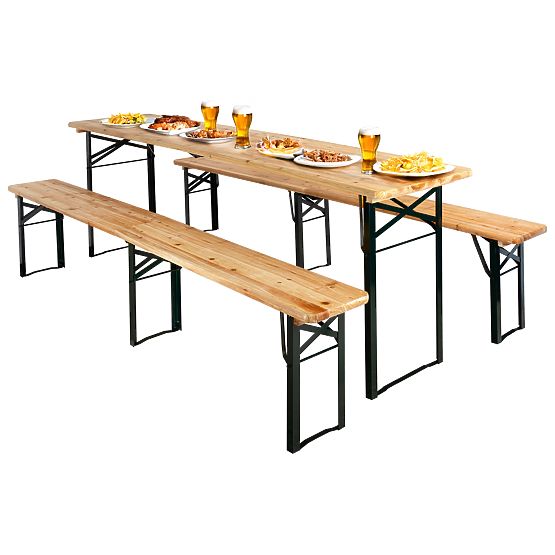 Acél-fa LAGER készlet: asztal + 2 pad 220 cm