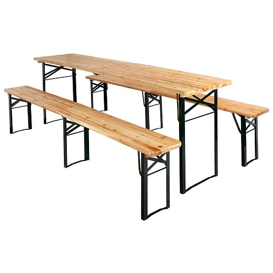 Acél-fa LAGER készlet: asztal + 2 pad 220 cm