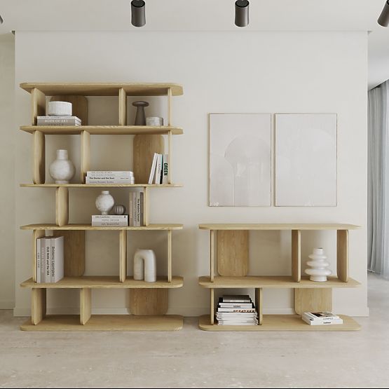 Alacsony Tulumo polc, lekerekített, Cremona Torro tölgy