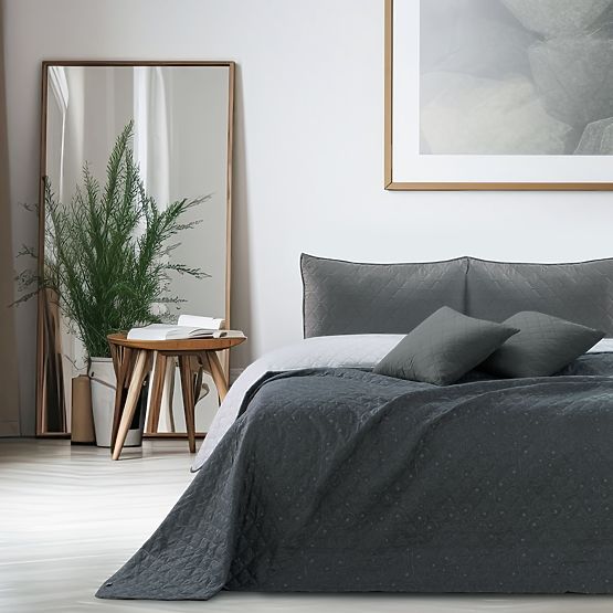 ALHAMBRA ágytakaró szürke nyomtatott anyag mikroszálas 220x240 DecoKing