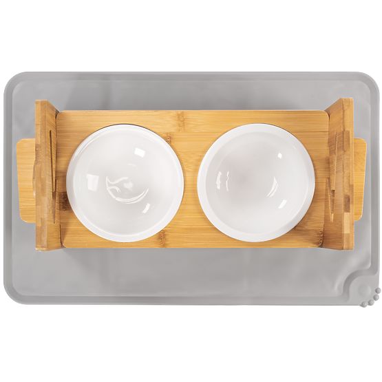 Állítható Kerámia Tál Kutya vagy Macska számára Szilikon Alátéttel PJ-082 Készlet