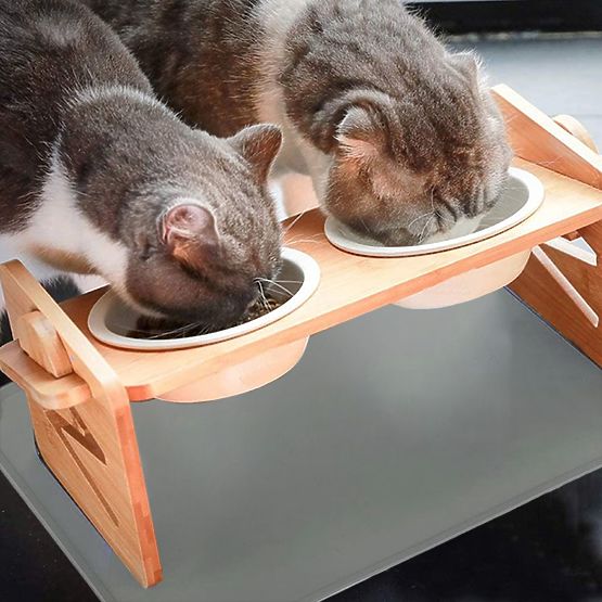 Állítható Kerámia Tál Kutya vagy Macska számára Szilikon Alátéttel PJ-082 Készlet