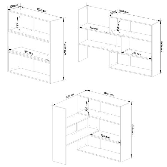 Állítható mini TWIST polc - fehér