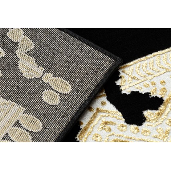 ALLURE 1965 Keret szőnyeg - Strukturális, stílusos, glamour fekete / arany