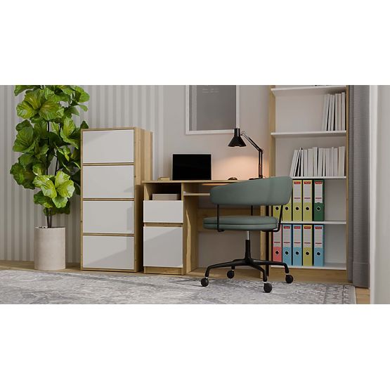 ALMA KOMÓD FEHÉR ELŐLAPPAL ARTISAN TÖLGY KORPUSSAL