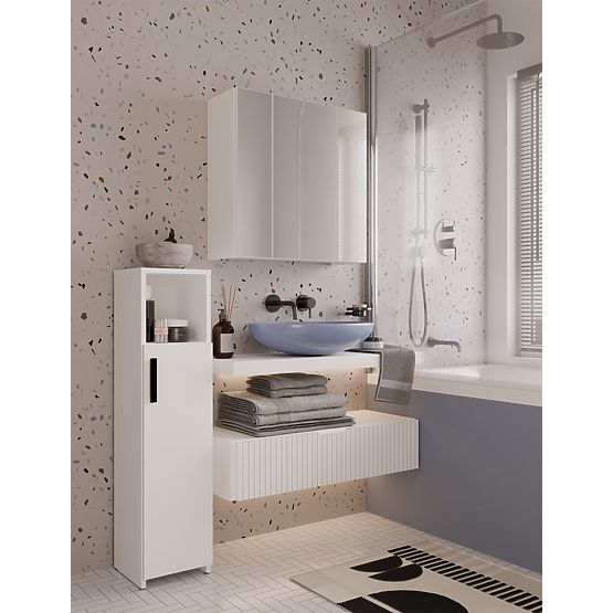 ALVO 1D FEHÉR FÜRDŐSZOBAI SZEKRÉNY 4 POLC 1 AJTÓ FÜRDŐSZOBAI SZEKRÉNY