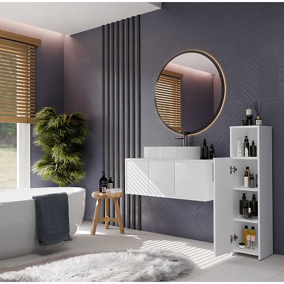 ALVO 1D FEHÉR FÜRDŐSZOBAI SZEKRÉNY 4 POLC 1 AJTÓ FÜRDŐSZOBAI SZEKRÉNY