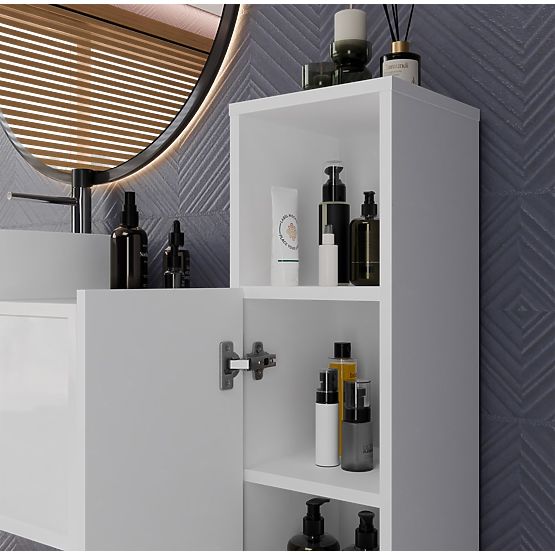 ALVO 1D FEHÉR FÜRDŐSZOBAI SZEKRÉNY 4 POLC 1 AJTÓ FÜRDŐSZOBAI SZEKRÉNY