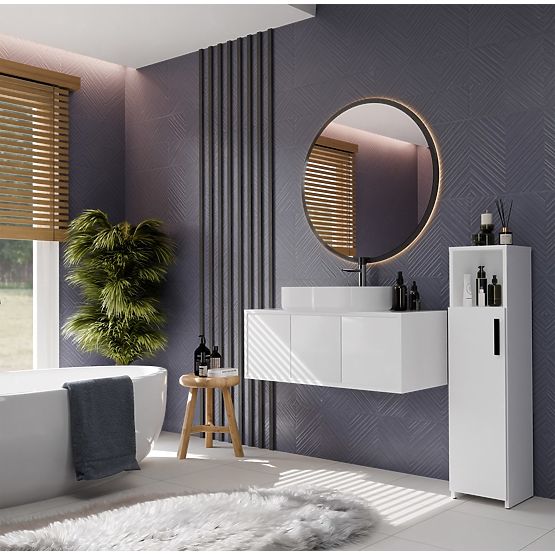 ALVO 1D FEHÉR FÜRDŐSZOBAI SZEKRÉNY 4 POLC 1 AJTÓ FÜRDŐSZOBAI SZEKRÉNY