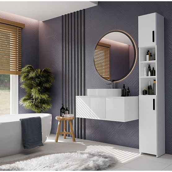 ALVO 2D FEHÉR FÜRDŐSZOBAI SZEKRÉNY 8 POLC 2 AJTÓ FÜRDŐSZOBAI SZEKRÉNY