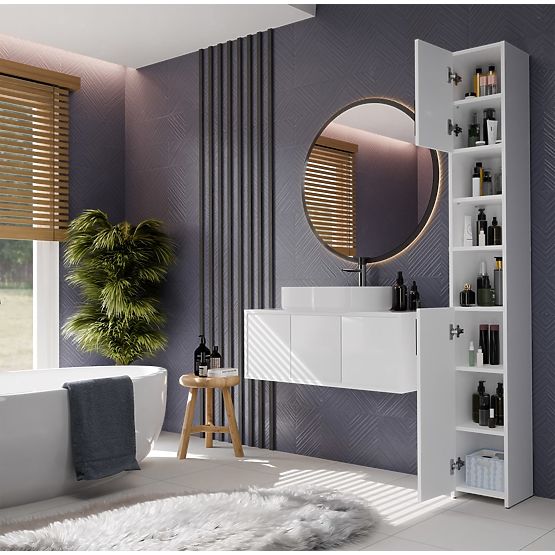 ALVO 2D FEHÉR FÜRDŐSZOBAI SZEKRÉNY 8 POLC 2 AJTÓ FÜRDŐSZOBAI SZEKRÉNY