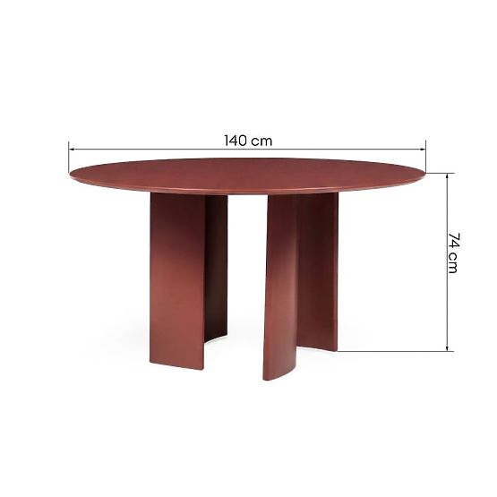 Amarello kerti asztal 140 cm, alumínium, kerek, borvörös barna