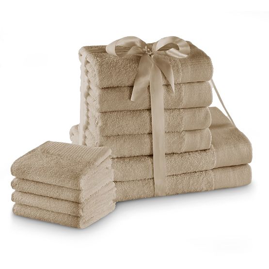 AMARI törölköző - AMELIAHOME bézs színű klasszikus stílus 2*70x140+4*50x100+4*30x50 AmeliaHome