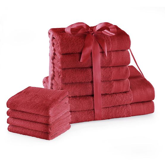 AMARI törölköző - AMELIAHOME piros színű klasszikus stílus 2*70x140+4*50x100+4*30x50 AmeliaHome