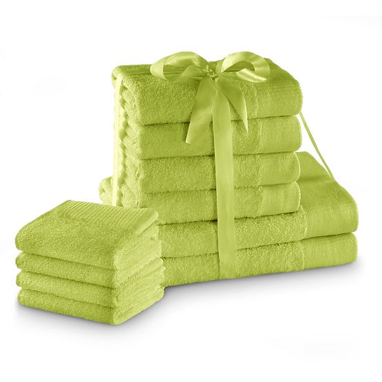 AMARI törölköző - AMELIAHOME zöld szín klasszikus stílus 2*70x140+4*50x100+4*30x50 AmeliaHome