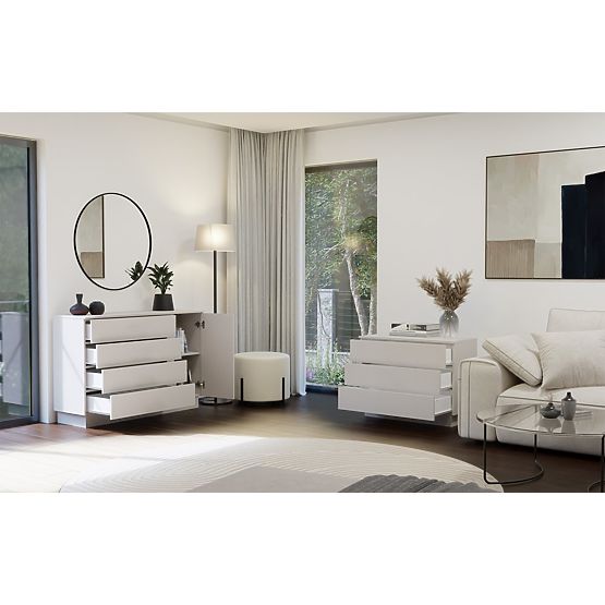 AMBER 1D4S Komód 1 Ajtó 4 Fiók Hálószobába Nappaliba KAŠMÍR Bézs