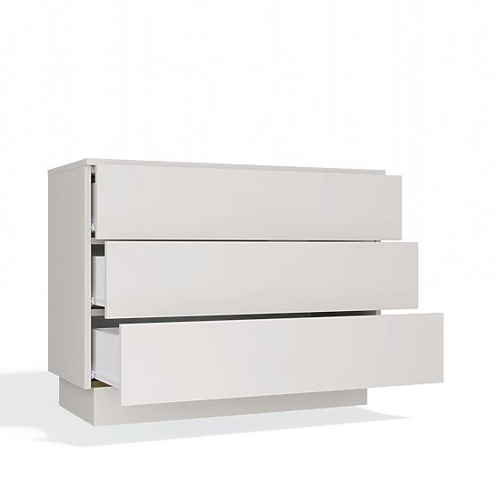 AMBER 3S Komód 3 Fiókos Szekrény Hálószobába Nappaliba KAŠMÍR Bézs