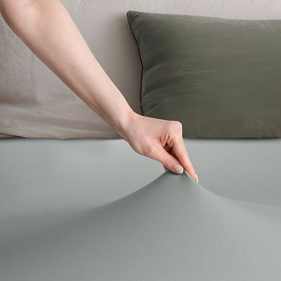 AMBER gumis lepedő szürke szín klasszikus stílus jersey anyag 200-220x200 DecoKing