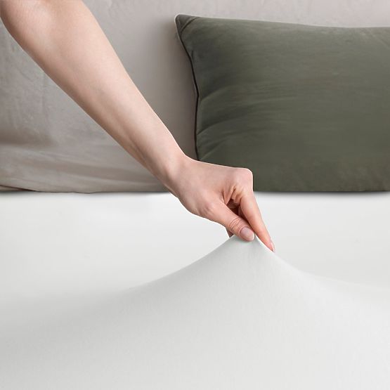 AMBER lepedő fehér szín klasszikus stílus anyag jersey 180-200x200 DecoKing