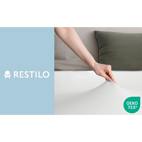 AMBER lepedő fehér színben, klasszikus stílus, jersey anyagból, 80-90x200 DecoKing