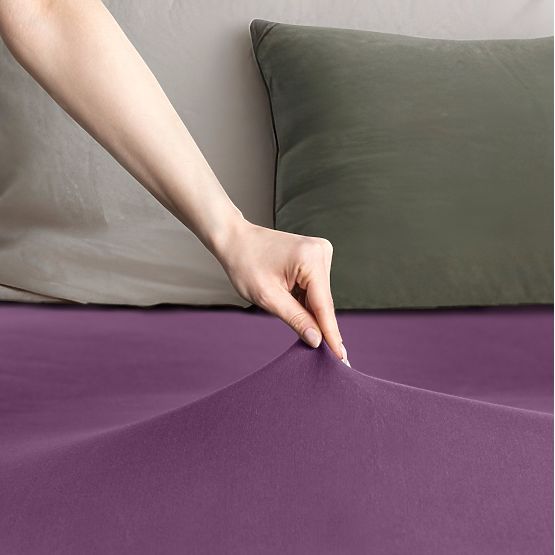 AMBER lepedő lila szín klasszikus stílus anyag jersey 80-90x200 DecoKing