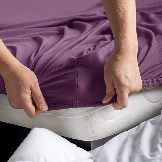 AMBER lepedő lila szín klasszikus stílus anyag jersey 80-90x200 DecoKing
