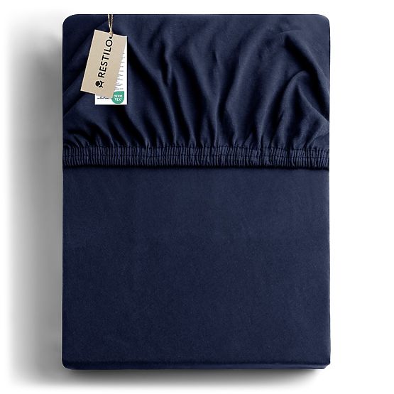 AMBER lepedő tengerészkék szín klasszikus stílus jersey anyag 220-240x220 DecoKing