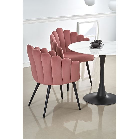 AMBROSIO kerek asztal, lap - üveg, láb - fekete (2p=1db)