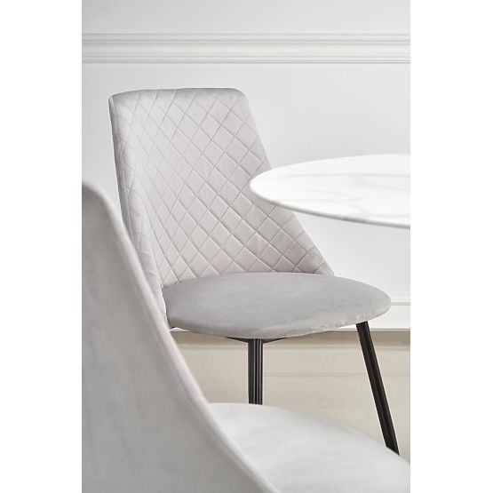 AMBROSIO kerek asztal, lap - üveg, láb - fekete (2p=1db)