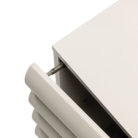 Anatra éjjeliszekrény, bordázott, bézs, lekerekített formák