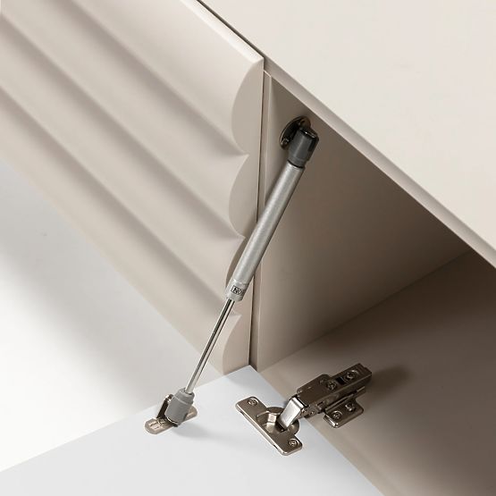 Anatra TV szekrény, bordázott, bézs, lekerekített formák