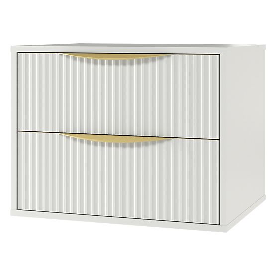 Avila 2.0 mosdó alatti szekrény, 60 cm, bordázott, arany fogantyúk, fehér