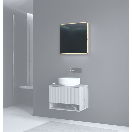 AVIOLA Tükör 60 cm + LED tölgy artisan (1p=1db)