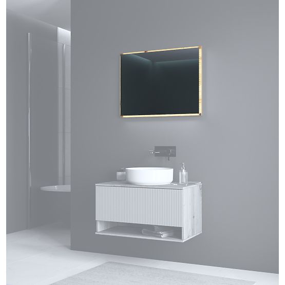 AVIOLA Tükör 80 cm + LED tölgy artisan (1p=1db)