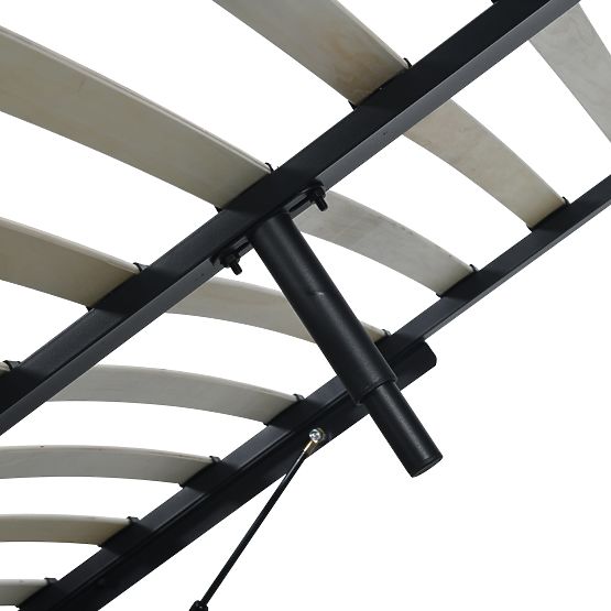 Avola kárpitozott ágy 160x200 cm, ráccsal és tárolóval, világos bézs, lekerekített