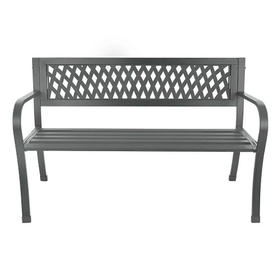 Ažsúros kerti pad háttámlával parkos teraszra, erkélyre, fém szerkezet, grafit