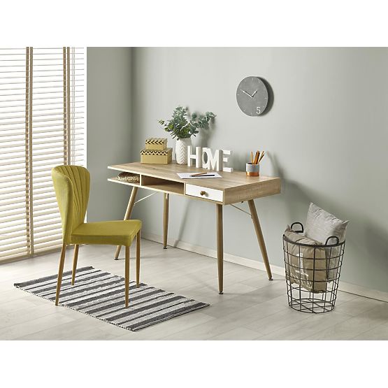 B34 íróasztal - fehér/sonoma tölgy