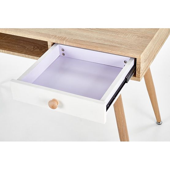 B34 íróasztal - fehér/sonoma tölgy