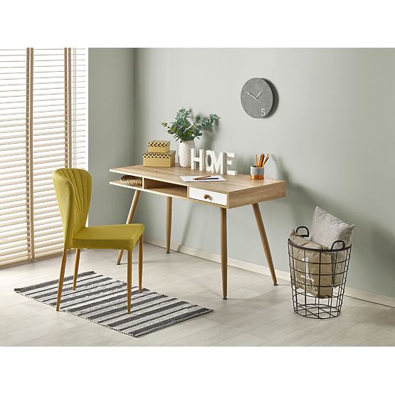 B34 íróasztal - fehér/sonoma tölgy